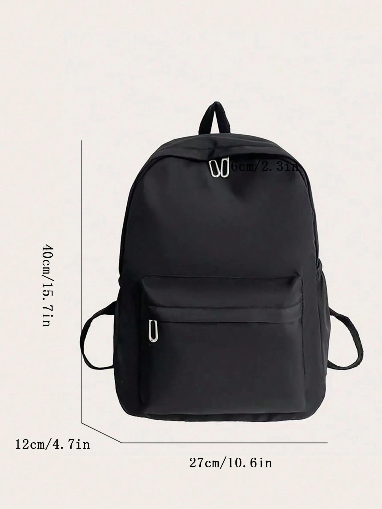 Einfacher einfarbiger vielseitiger Rucksack mit großem Fassungsvermögen für Studenten, Schulrucksack