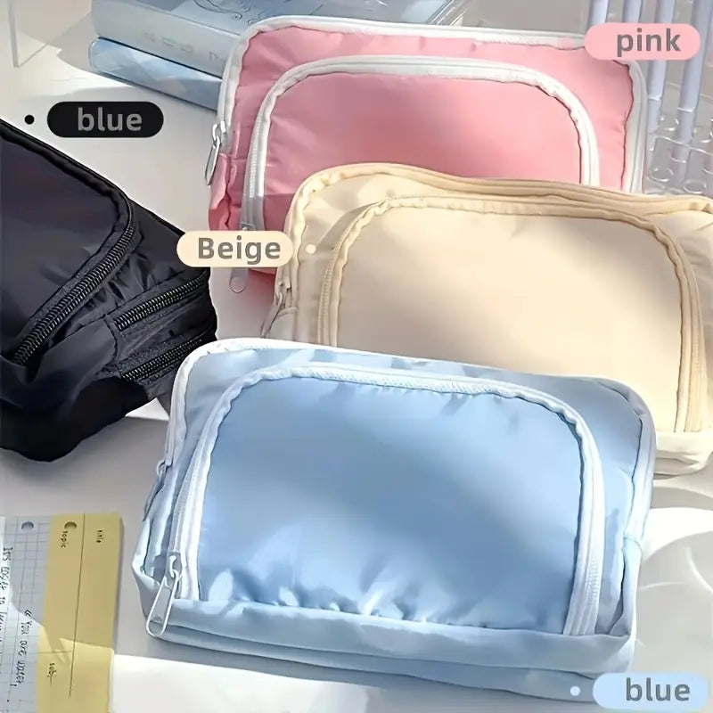 1 Stk. Federmäppchen, Federtasche, großes Fassungsvermögen, Etui für Bleistifte, Schreibwarenetui, Kosmetik, praktische Geschenke, geeignet für Büro, Schule (Grün)
