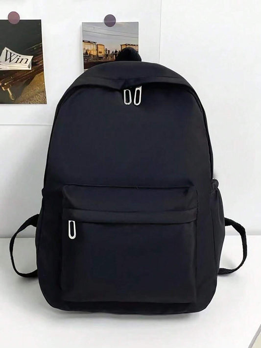 Einfacher einfarbiger vielseitiger Rucksack mit großem Fassungsvermögen für Studenten, Schulrucksack
