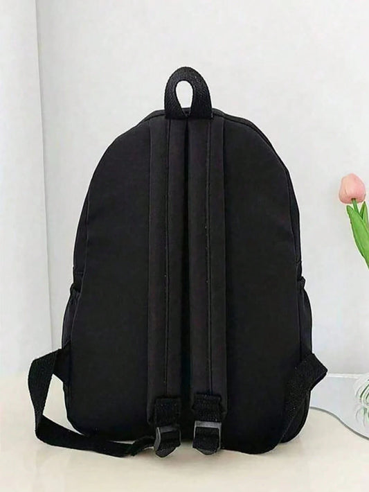 Einfacher einfarbiger vielseitiger Rucksack mit großem Fassungsvermögen für Studenten, Schulrucksack