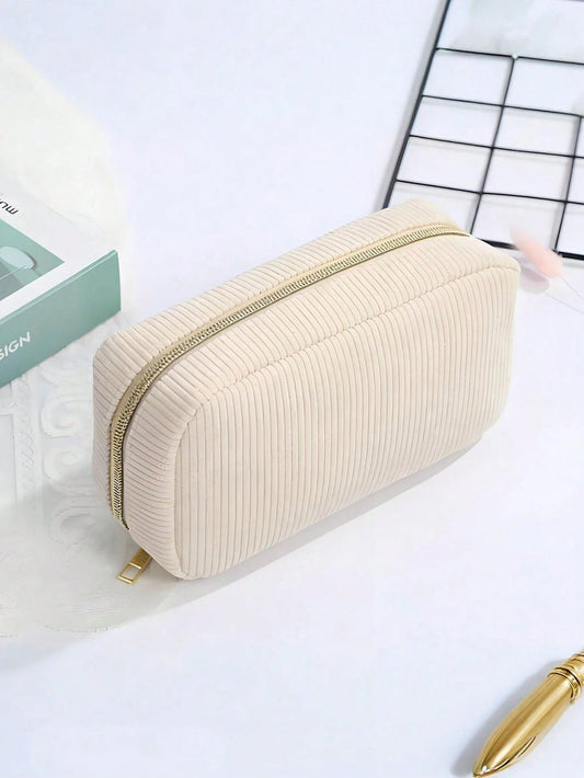 1 Stück, Damen Kosmetiktasche, Cord Kosmetiktasche, Aufbewahrungstasche mit schönem Design Kosmetiktasche, Mädchen Stiftetasche, süße und modische Kosmetiktasche, geeignet für Reisen, Rückkehr zur Schule Cord Kosmetiktasche