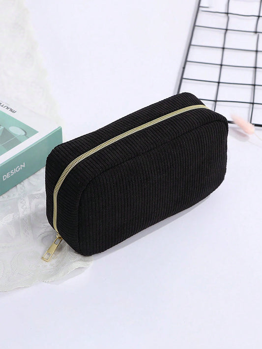 1 Stück, Damen Kosmetiktasche, Cord Kosmetiktasche, Aufbewahrungstasche mit schönem Design Kosmetiktasche, Mädchen Stiftetasche, süße und modische Kosmetiktasche, geeignet für Reisen, Rückkehr zur Schule Cord Kosmetiktasche